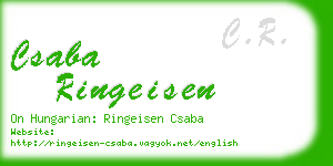 csaba ringeisen business card